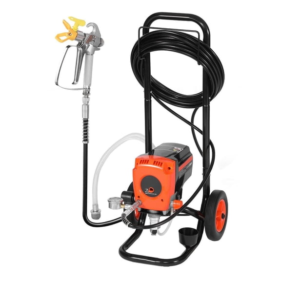 Airless Paint Sprayer 900W 3300PSI, Stand Electric Spray Machine w/ Cart & Accessories