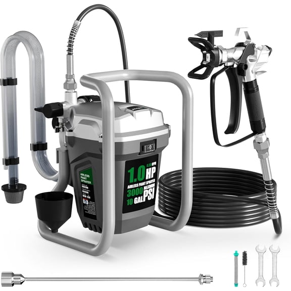 Airless Paint Sprayer, High-Pressure Electric Paint Spray Gun with Extension Rod, Thinning-Free Professional Painting Tool for Interior/Exterior Walls, Fences