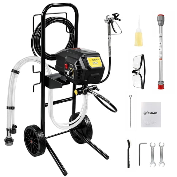 SHUNJITAI Airless Paint Sprayer with Cart, 20 Gallon, 25FT Hose, Extension Pole & Accessories