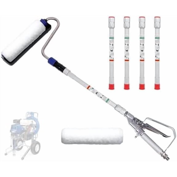 Airless Spray Paint Roller, Airless Paint Sprayer Gun Roller, Inner Feed High Pressure Power Sprayer Paint Roller, 5X 12 Thickened Extension, 1 Extra 9 Roller Cover$$Tools & Hardware Other