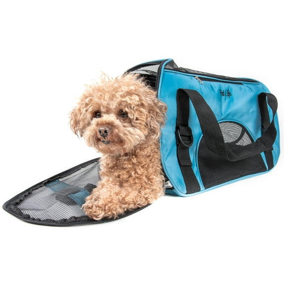 Pet Life B46BLMD Airline Approved Altitude Force Sporty Zippered Fashion Pet Carrier- Blue - Medium