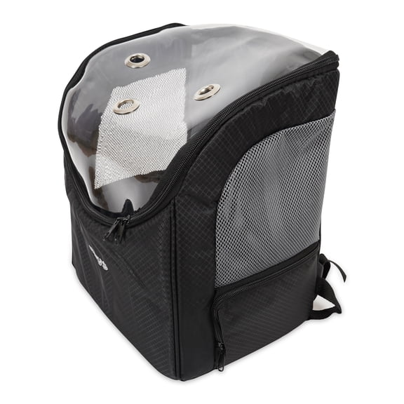 Airline Approved Dog and Cat Backpack Carrier for Small Dogs - Water, Stain Proof Dog Hiking Backpack with Mesh Cover, Waist Belt - BLACK-GRAY