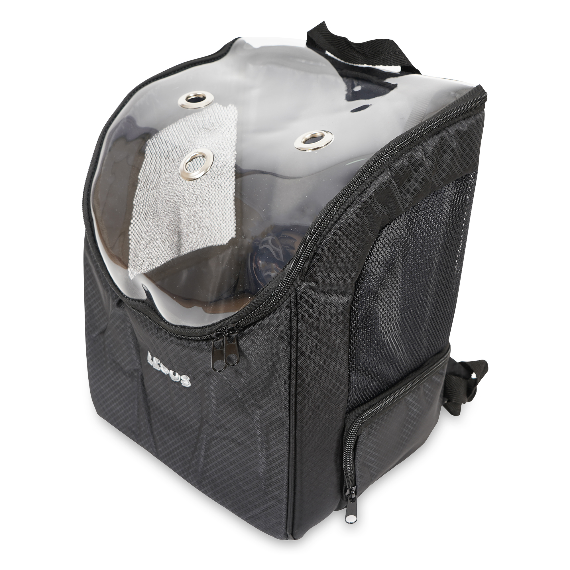 Airline Approved Dog and Cat Backpack Carrier for Small Dogs - Water, Stain Proof Dog Hiking Backpack with Mesh Cover, Waist Belt - BLACK