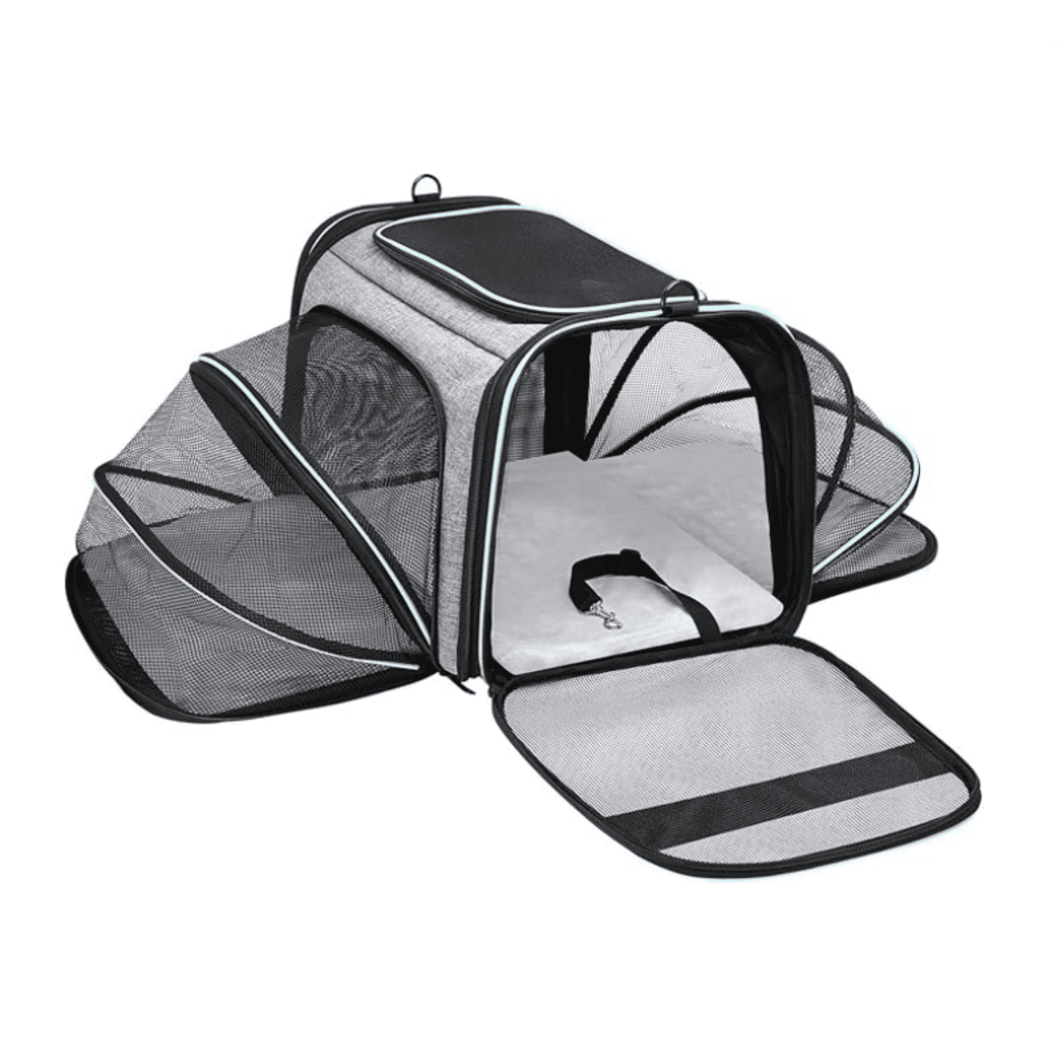 Airline Approved Portable Pet Carrier 2 Sides Expandable Soft-Sided ...