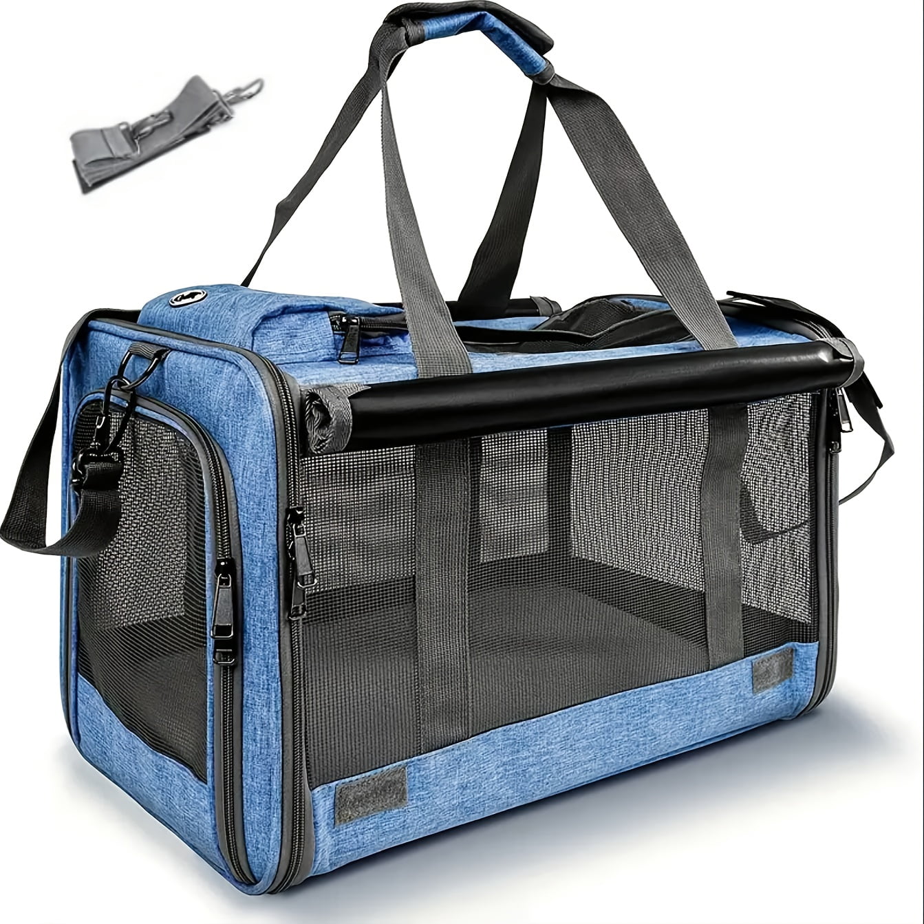 View of Airline Approved Soft-Sided Pet Carrier - Breathable Collapsible Oxford ...