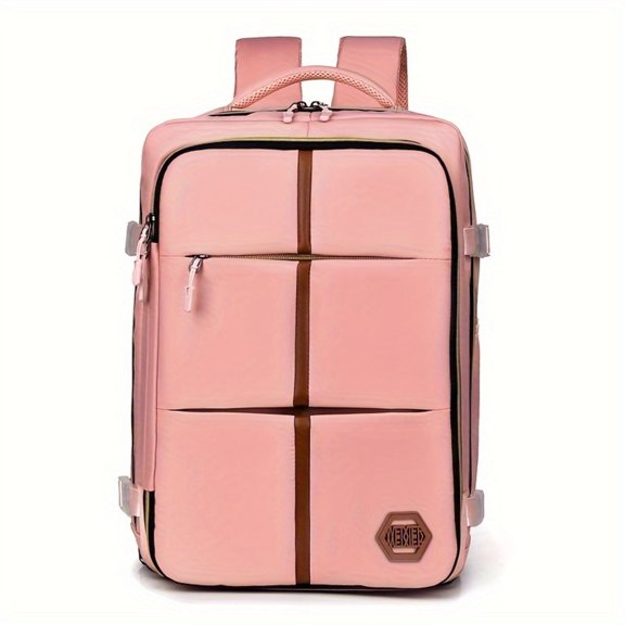 Airline Approved Travel Backpack - Stylish white and black laptop bag with shoe compartment and adjustable shoulder strap - Durable polyester, multi-compartment outdoor and school backpack