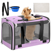 CshidWorld Cat Carriers for Large Cats up to 25LB, Large Cat Carrier with a Bowl, Soft Sided Carrier with 2 Side Roller Blinds for Pet Cat Kitten Small Dog Pupp