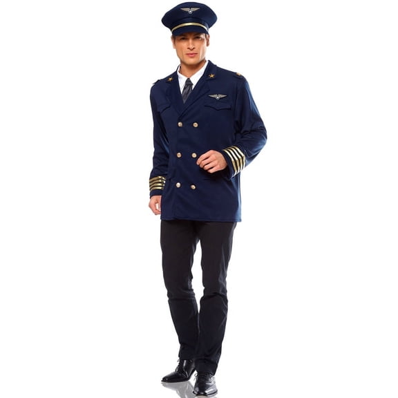 Airline Pilot Adult Mens Halloween Costume size XL 50