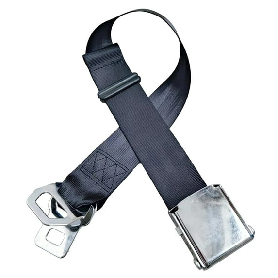 Airline Seat Belt Extender, Adjustable Airplane Seatbelt Extender, Plane Seatbelt Extender for All Airlines, Southwest Airline Seatbelt Extender Compatible, 32 in (80 cm) Adjustable Length Black Belt