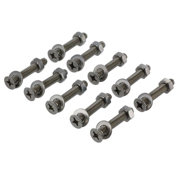 Airline-Style Track Fastener Pack 1-1/2" Bolts w/ Nut & Washer - 10