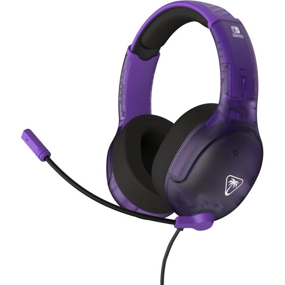 Airlite Fit Wired Gaming Headset: Officially Licensed for Nintendo Switch, Nintendo Switch Lite & OLED Model - Flip-to-Mute Mic, Over-Ear Comfort Cushions, 40mm Speakers - Ghost Purple