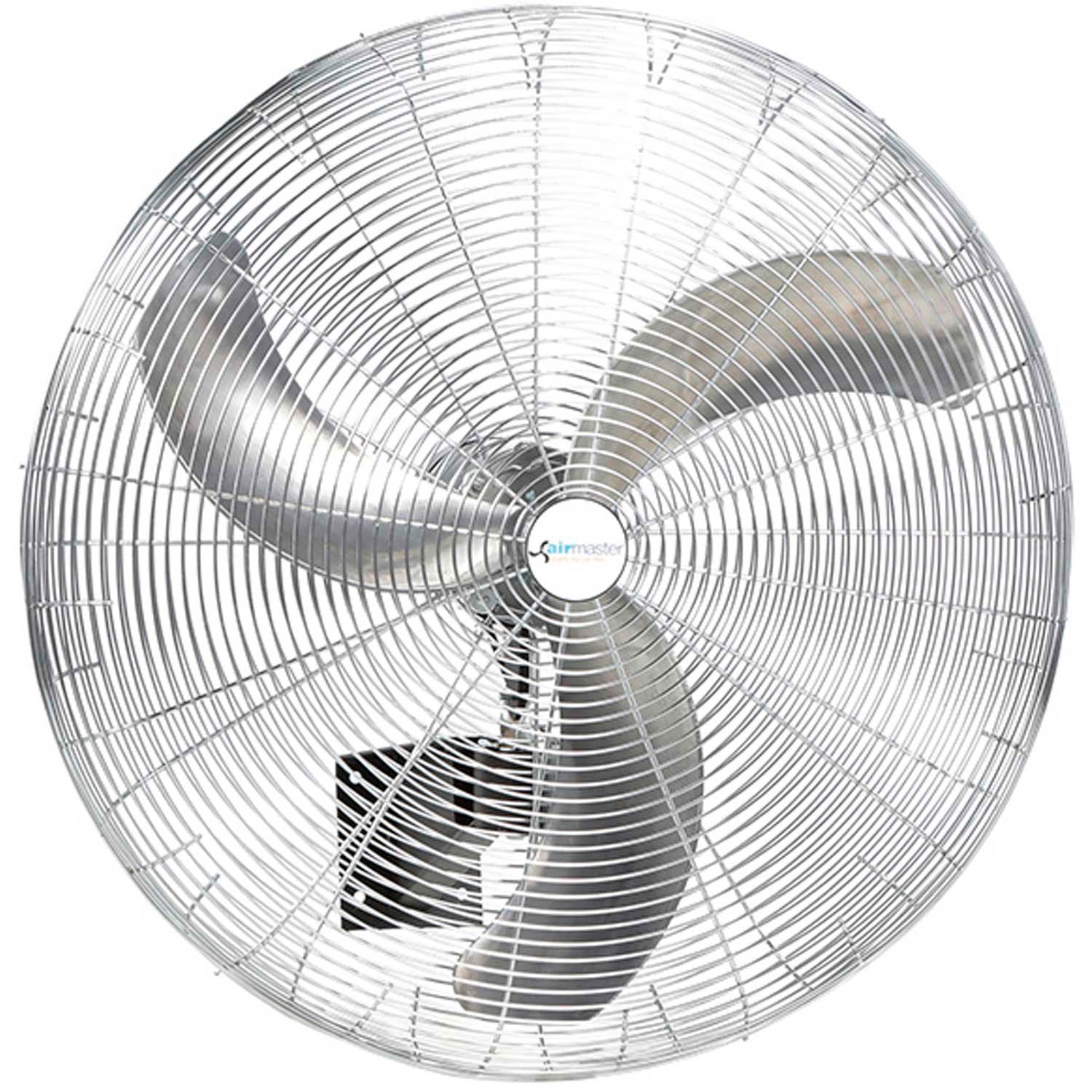 30" Silver Industrial Wall and Ceiling Fan with Steel Blades