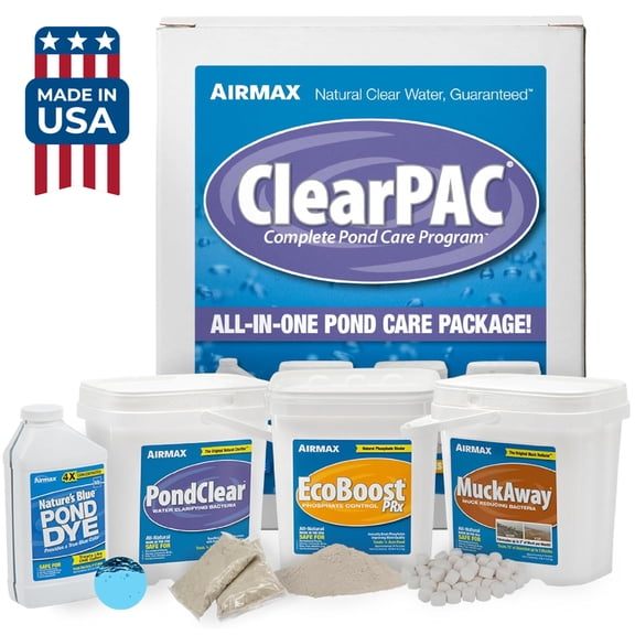 Airmax ClearPAC Plus Pond Cleaner Kit, Pond Maintenance Supplies for Water Quality, 1/2 Acre