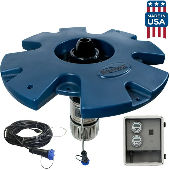 Airmax EcoSeries Floating Pond Fountain, 1/2 HP Oil-Free Motor, 115V Control Panel, 100’ Cord