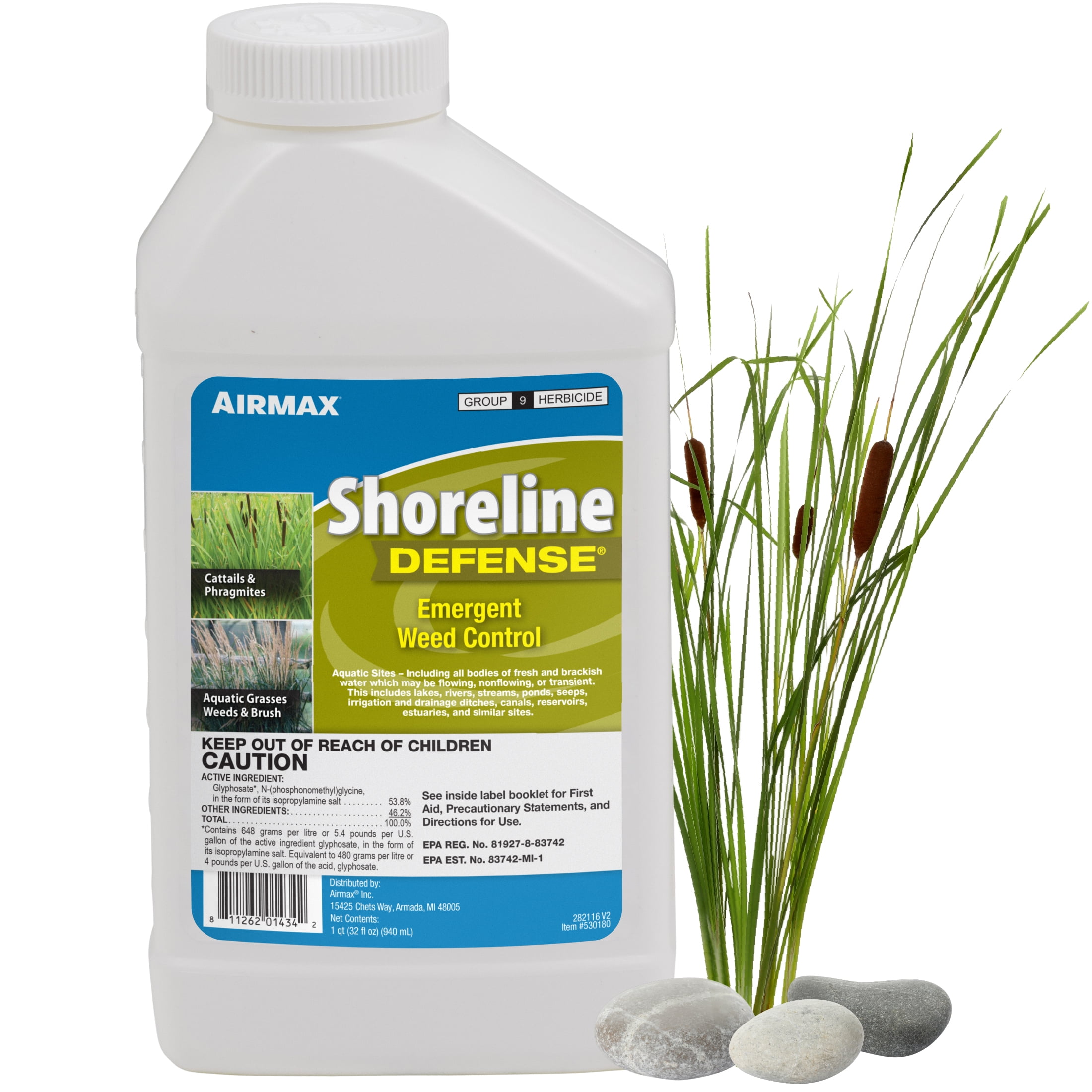 Airmax Shoreline Defense Aquatic Herbicide, Emergent Weed Control, 32 fl oz  - Walmart.com