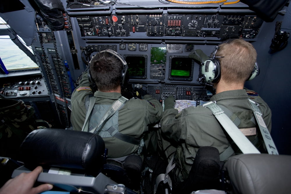 Airmen at work in a MC-130H Combat Talon II Canvas Art - Gert KromhoutStocktrek Images (18 x 12)