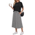 thumbnail image 1 of Airmenty Two Piece Skirt Set for Women Midi Dress Sets Summer Casual Vacation Travel Matching Set with Pockets S-2XL, 1 of 8