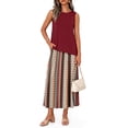 thumbnail image 1 of Airmenty 2 Piece Sets for Women Summer Outfits Casual Matching Vacation Outfits Asymmetrical Top Outfit Lounge Sets with Pockets S-2XL, 1 of 7
