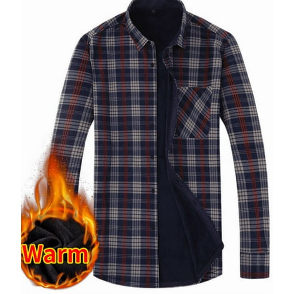Airmenty Men's Plaid Jacket Flannel Shirt Long Sleeve Casual Button Down Coat Lightweight Jacket with Chest Pocket