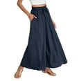 thumbnail image 1 of Airmenty Women Casual Wide Leg Pants High Waist Pants Long Palazzo Pants Lounge Beach Trousers with Pocket Navy Blue 1-Pack, 1 of 7