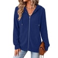thumbnail image 1 of Airmenty Women's Zip Up Hoodie Lightweight Full Zip Sweatshirt Casual Fall Jacket with Pockets S-2XL, 1 of 6