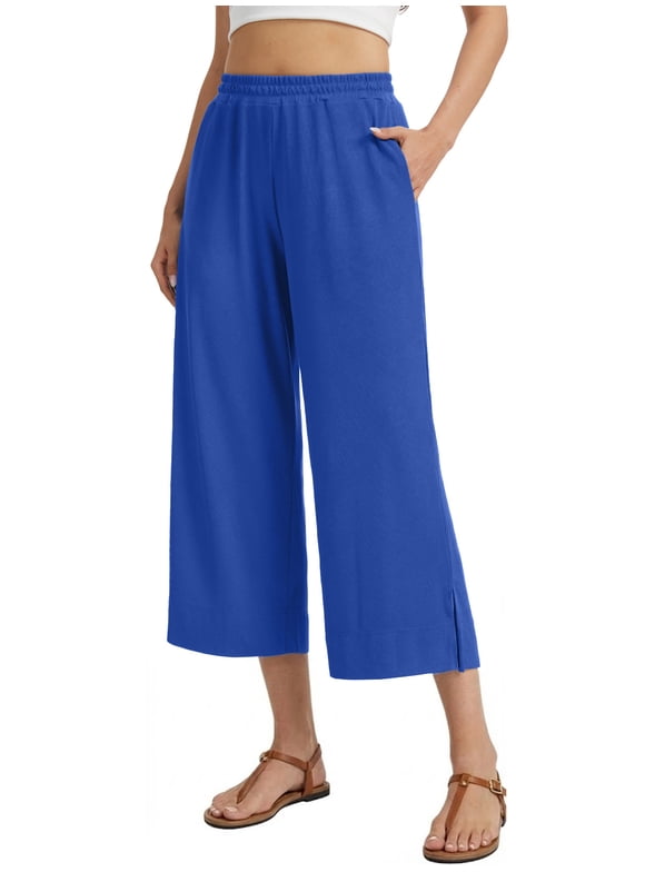 Women Pants Wide Leg Pants Loose Casual Trousers Business Work Casual Pants with Pockets