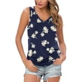 thumbnail image 1 of Airmenty Women's Summer Sleeveless V-Neck T-Shirt Casual Tank Tops Basic Blouse Shirts, 1 of 5