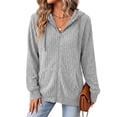 thumbnail image 1 of Airmenty Women's Zip Up Hoodie Lightweight Full Zip Sweatshirt Casual Fall Jacket with Pockets S-2XL, 1 of 7