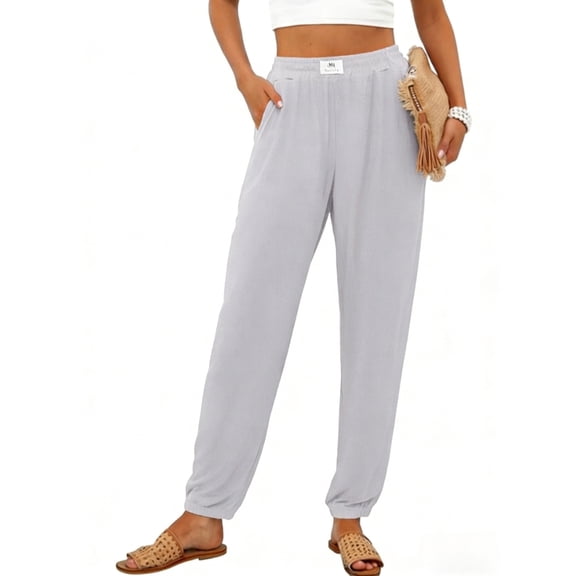 Airmenty joggers Pants for Womens Casual Elastic High Waist joggers Trendy Lounge Pants Trousers with Pockets S-2xl