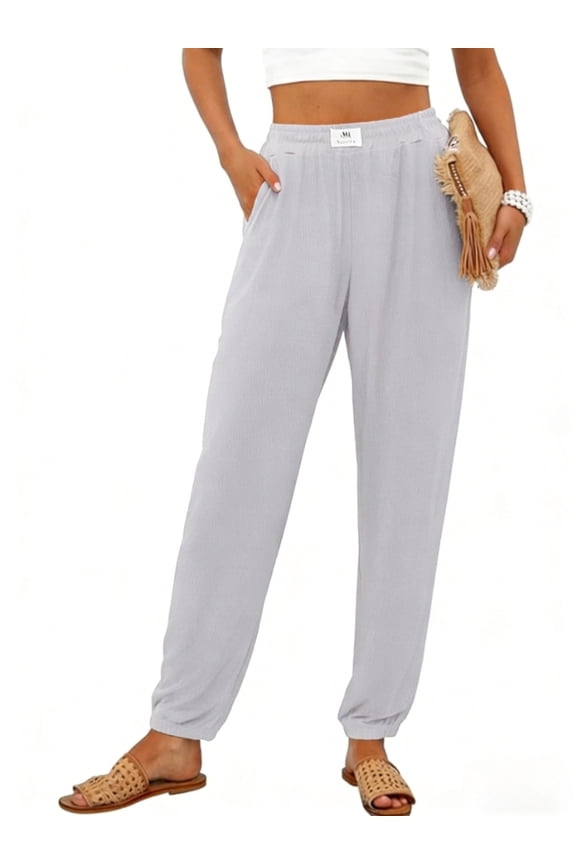 joggers Pants for Womens Casual Elastic High Waist joggers Trendy Lounge Pants Trousers with Pockets S-2xl