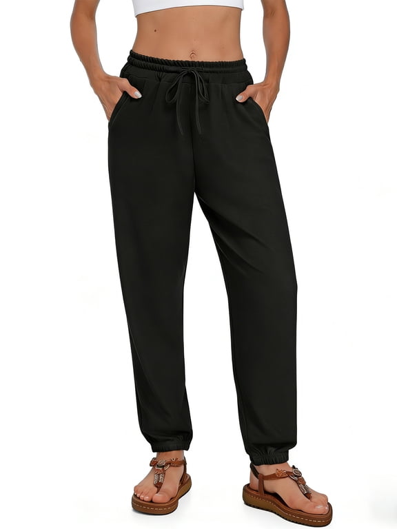 joggers Pants for Womens Casual Elastic High Waist joggers Trendy Lounge Pants Trousers with Pockets S-2xl