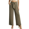 thumbnail image 1 of Airmenty Womens Casual Wide Leg Pants High Waisted Business Casual Trousers Work Pants with Removable Belt, 1 of 7