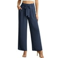 thumbnail image 1 of Airmenty Womens Casual Wide Leg Pants High Waisted Business Casual Trousers Work Pants with Removable Belt, 1 of 7