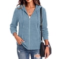 thumbnail image 1 of Airmenty Womens Full Zip Up Hoodie Lightweight Hooded Casual Long Sleeve Hoodie Jackets Sweatshirt with Pockets S-2XL, 1 of 7