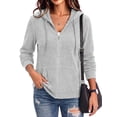 thumbnail image 1 of Airmenty Womens Full Zip Up Hoodie Lightweight Hooded Casual Long Sleeve Hoodie Jackets Sweatshirt with Pockets S-2XL, 1 of 7