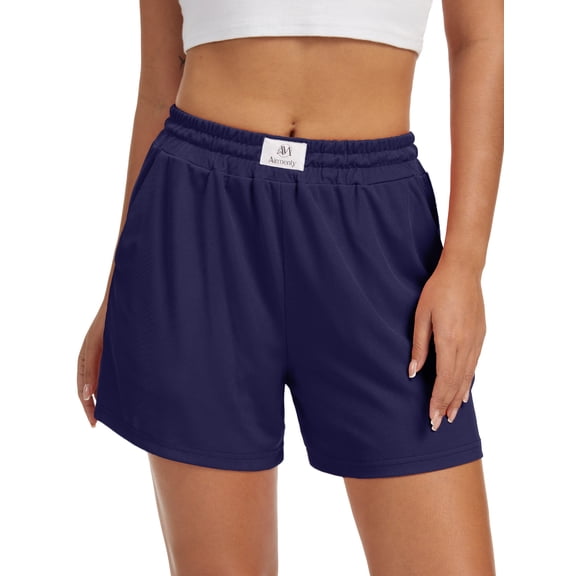 Airmenty Womens Shorts Casual Drawstring Shorts Elastic Waist Shorts for Women Lightweight Shorts with Pockets S-2XL