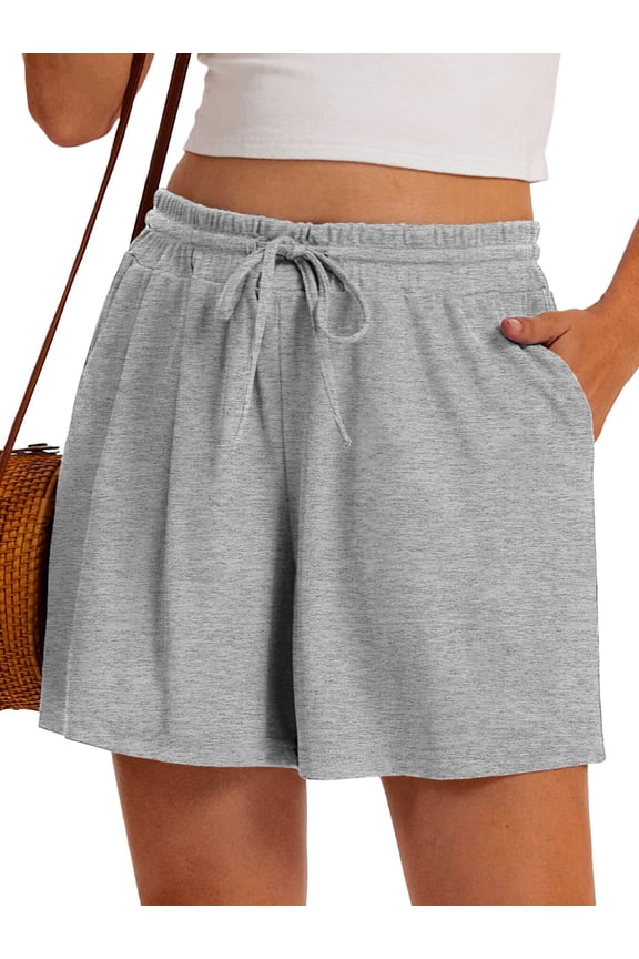 Womens Shorts Casual Drawstring Shorts Elastic Waist Shorts for Women Lightweight Shorts with Pockets S-2XL