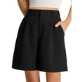 thumbnail image 1 of Airmenty Womens Shorts High Waist Shorts for women Zippered Wide Leg Shorts with Pockets, 1 of 6