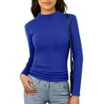 thumbnail image 1 of Airmenty Women's Long Sleeve Ribbed Knit Top CasualBoat Neck Tunic Sweaters Basic Tees for Going Out Layering Spring, 1 of 7