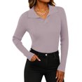 thumbnail image 1 of Airmenty Womens Sweaters Ribbed Knit Sweater V Neck Long Sleeve Pullover Sweater Spring Casual Stretch Fit Sweater Tops S-XXL, 1 of 9