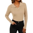 thumbnail image 1 of Airmenty Womens Sweaters Ribbed Knit Sweater V Neck Long Sleeve Pullover Sweater Spring Casual Stretch Fit Sweater Tops S-XXL, 1 of 9