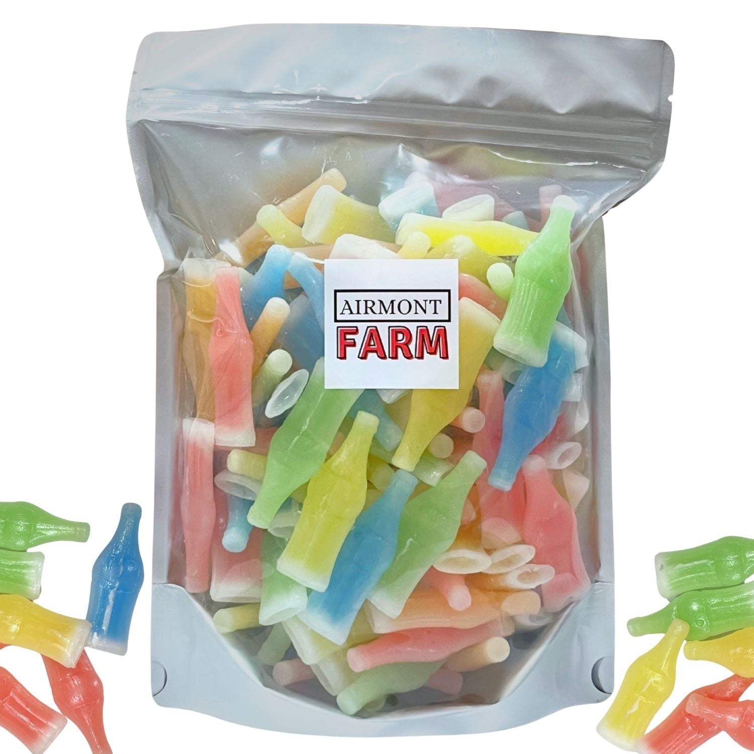 Airmont Farm Wax Bottle Candy Drinks Bag 2 LB