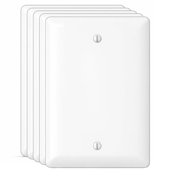 Airmont Products White Metal 1-Gang White Maxi-Size Wall Plate Blank, Oversized 3.5 x 5 Inch Outlet Cover, White Metal Blank