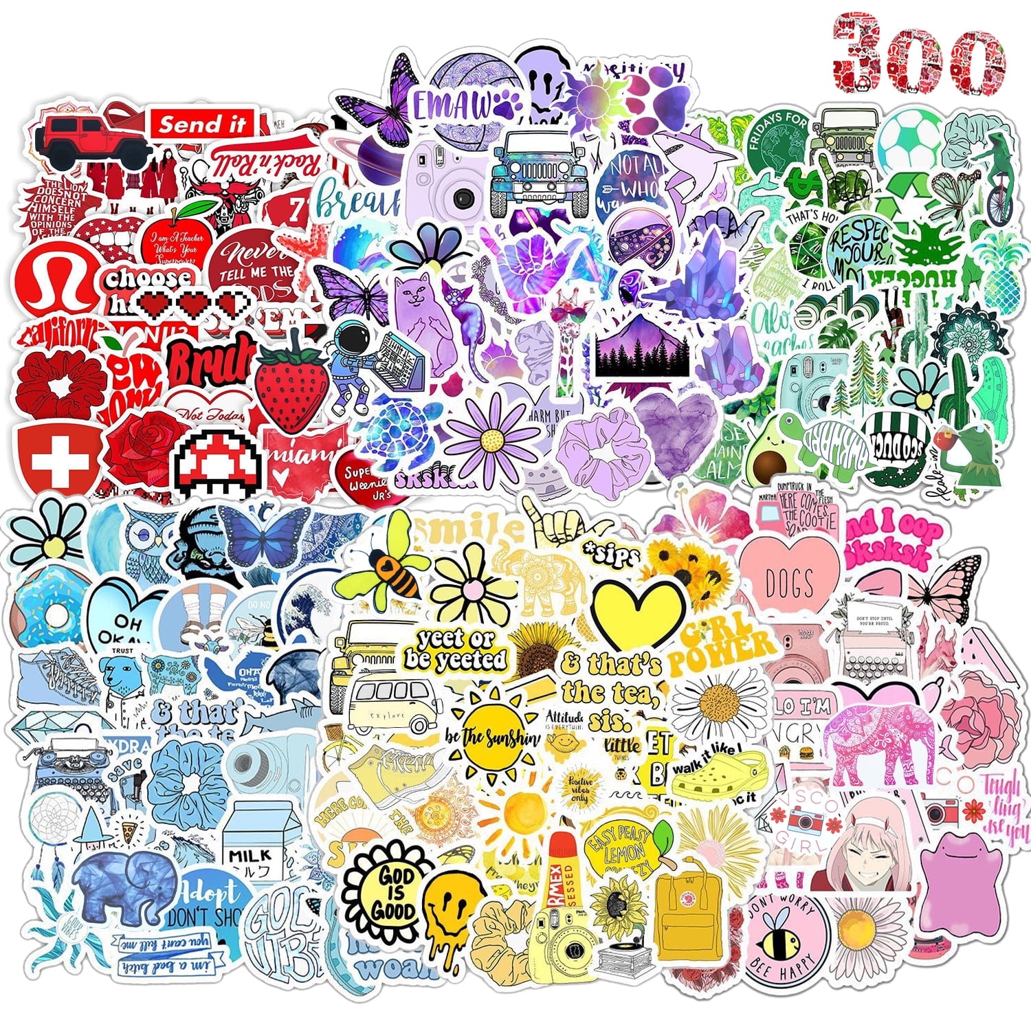 Airnogo Aesthetic Waterproof Vinyl Stickers, 300 Count