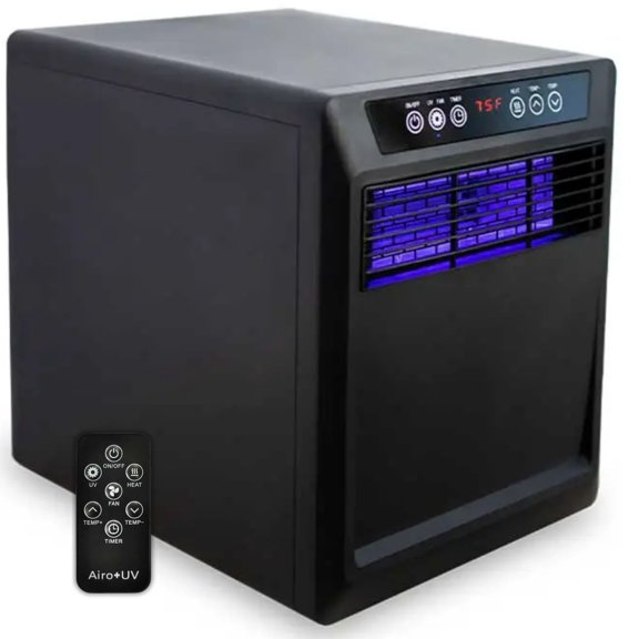 Airo+UV 3-in-1 Space Heater and Fan with UV-C Air Sanitizer, Remote - UV1500