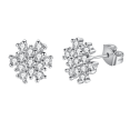 thumbnail image 1 of Airoki Dainty 18k White Gold Plated Snowflake Stud Earrings with Simulated Diamond Crystals for Women Daughter Girlfriend Jewelry Gifts, 1 of 5