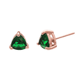 thumbnail image 1 of Airokiy Cubic Zirconia Stud Earrings for Women Cut Green Crystal Rose Gold Stud Earring Jewelry, 1 of 3