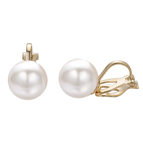 Airokiy Fake Pearl Clip On Earrings For Women Silver Non Pierced Platinum Plated Earrings Hypoallergenic Silver Clips Trendy Wedding Jewelry for Women