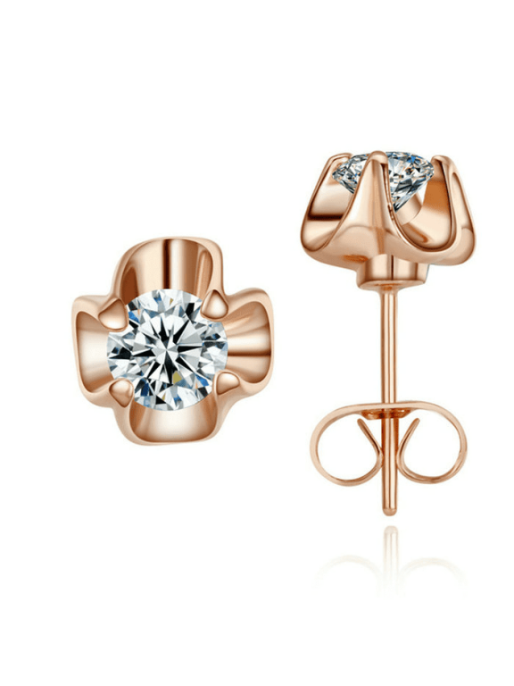 Rose Gold Huggie Hoop Earrings for Women Low-key luxury Hypoallergenic Statement Shape Wedding Earring