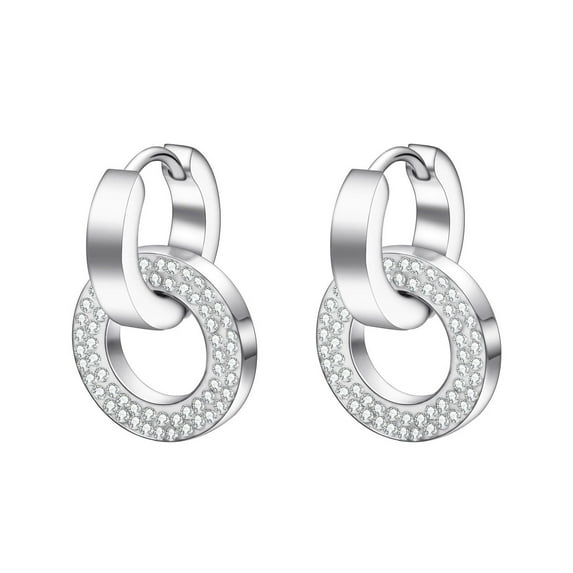 Airokiy Silver Drop Earrings Stainless Steel Women's